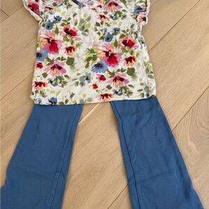 GAP Floral Top and Blue Pants Set